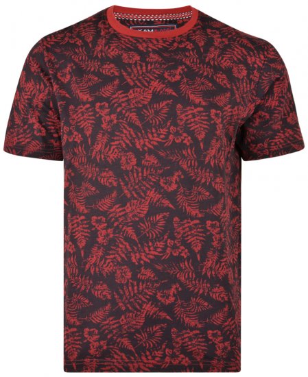 Kam Jeans 5305 T-shirt Burgundy - Тениски - мъжки тениски големи размери
