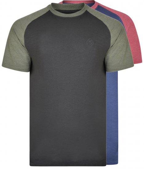 Kam Jeans 5314 Twin pack T-shirts Black/Navy - Тениски - мъжки тениски големи размери