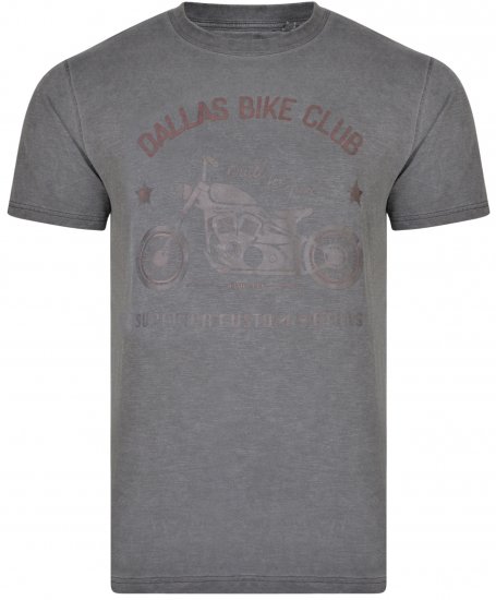 Kam Jeans 5316 Dallas Bike Club T-shirt Charcoal - Тениски - мъжки тениски големи размери
