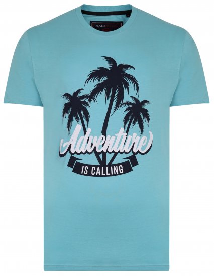 Kam Jeans 5332 Adventure T-Shirt Aqua - Тениски - мъжки тениски големи размери