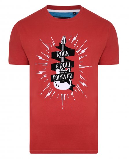 Kam Jeans 5337 Rock & Roll Tee Red - Тениски - мъжки тениски големи размери