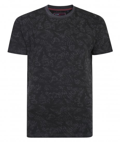 Kam Jeans 5345 Leaf Tee Charcoal - Тениски - мъжки тениски големи размери