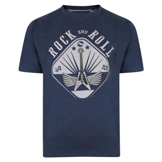 Kam Jeans 5349 Rock N Roll T-shirt Indigo - Тениски - мъжки тениски големи размери