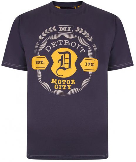 Kam Jeans 5350 Detroits Motors T-shirt Charcoal - Тениски - мъжки тениски големи размери