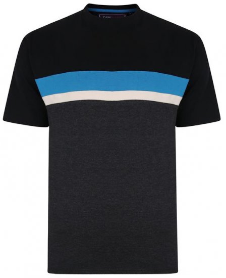 Kam Jeans 5356 Cut&Saw T-shirt Black - Тениски - мъжки тениски големи размери