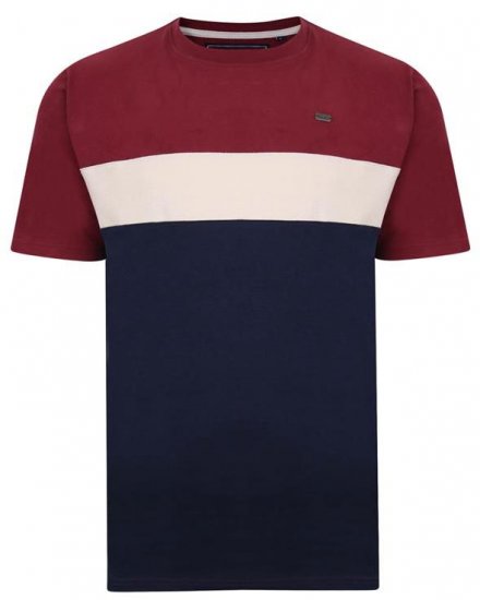 Kam Jeans 5357 Cut & Saw Peach Finish T-Shirt Burgundy - Тениски - мъжки тениски големи размери
