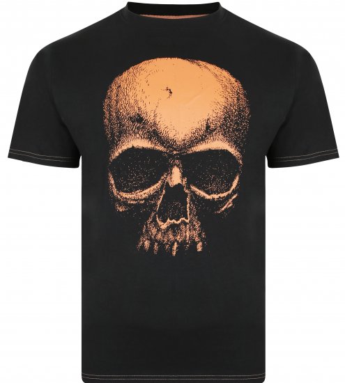 Kam Jeans 5374 Ghost Skull Print T-shirt Black - Тениски - мъжки тениски големи размери