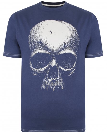 Kam Jeans 5374 Ghost Skull Print T-shirt Navy - Тениски - мъжки тениски големи размери