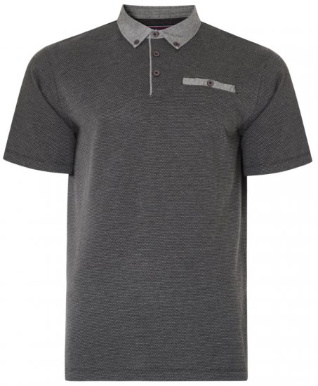 Kam Jeans 5402 T-shirt Charcoal - Поло тениски - мъжки тениски с яка големи размери