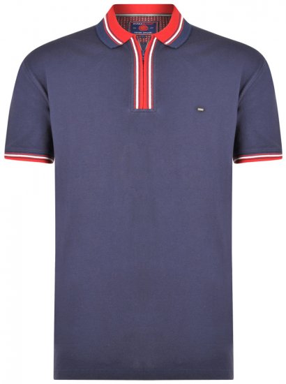 Kam Jeans 5409 Polo Navy - Поло тениски - мъжки тениски с яка големи размери
