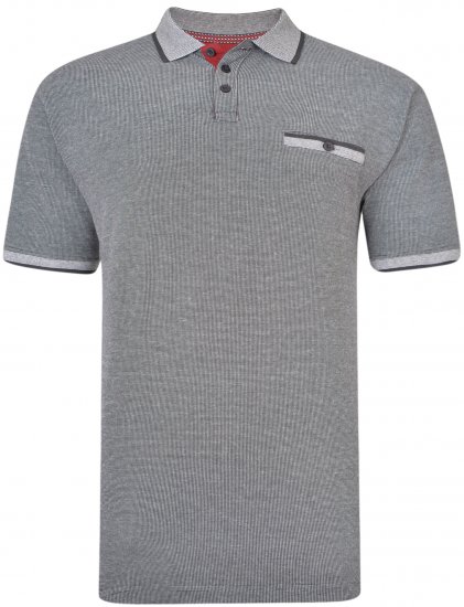 Kam Jeans 5416 Polo Black - Поло тениски - мъжки тениски с яка големи размери