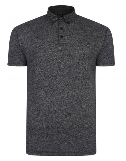 Kam Jeans Smart Look Polo Black - Поло тениски - мъжки тениски с яка големи размери