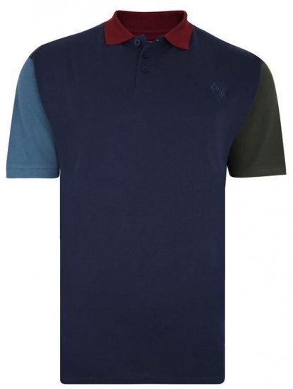 Kam Jeans 5437 Block Panel Pique Polo - Поло тениски - мъжки тениски с яка големи размери