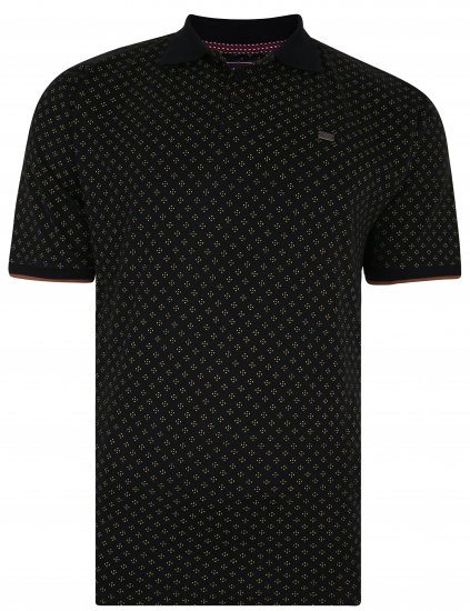 Kam Jeans 5440 Dobby Print Polo - Поло тениски - мъжки тениски с яка големи размери