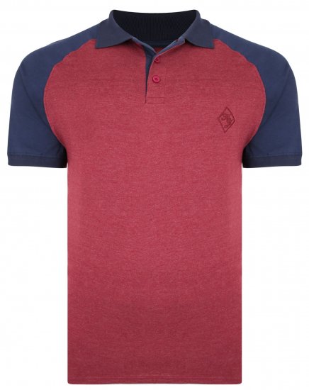Kam Jeans 5446 Raglan Marl Jersey Polo Burgundy - Поло тениски - мъжки тениски с яка големи размери