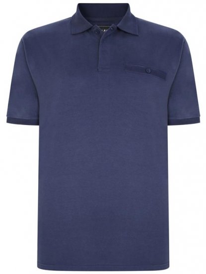 Kam Jeans 5450 Peach Finish Polo Navy - Поло тениски - мъжки тениски с яка големи размери