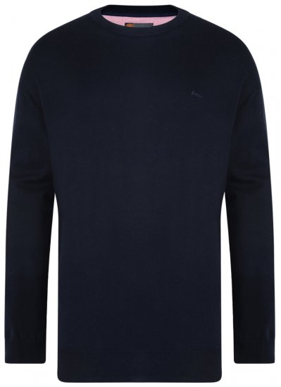 Kam Jeans Knitted Sweater Navy - Суичъри & cуичъри с качулка - мъжки суичъри големи размери