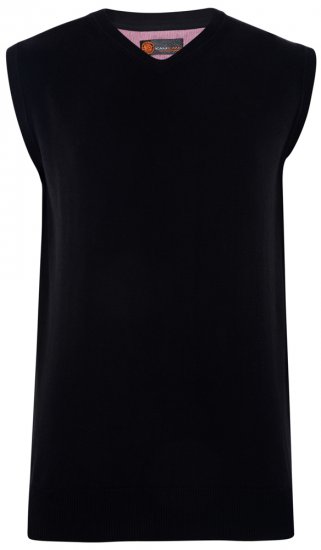 Kam Jeans V-neck Knitted Vest Black - Суичъри & cуичъри с качулка - мъжки суичъри големи размери
