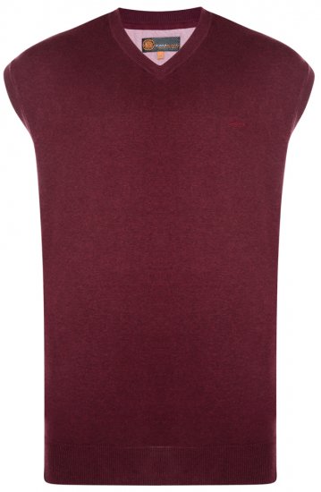 Kam Jeans V-neck Knitted Vest Burgundy - Суичъри & cуичъри с качулка - мъжки суичъри големи размери