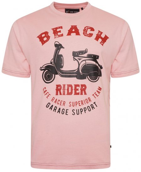 Kam Jeans 5701 Beach Rider Tee Pink - Тениски - мъжки тениски големи размери