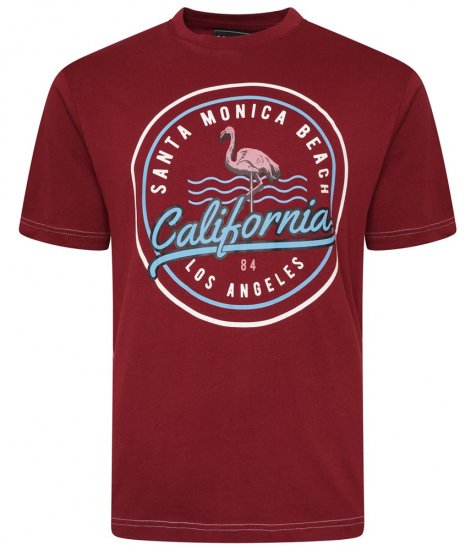 Kam Jeans 5707 Santa Monica Tee Burgundy - Тениски - мъжки тениски големи размери