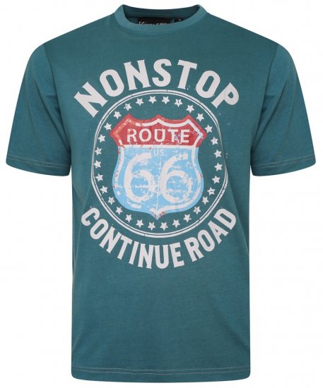 Kam Jeans 5708 Route 66 T-Shirt Pacific - Тениски - мъжки тениски големи размери