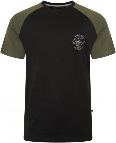 Kam Jeans 5747 Raglan T-Shirt with Print Black - Тениски - мъжки тениски големи размери