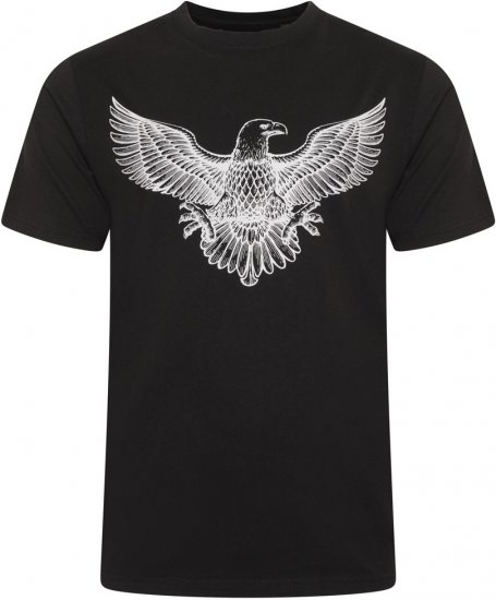 Kam Jeans 5758 Eagle Print T-Shirt Black - Тениски - мъжки тениски големи размери