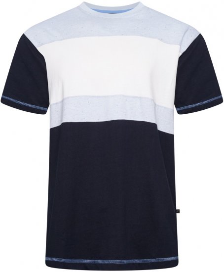 Kam Jeans 5780 Cut And Sew Panel T-Shirt Navy - Тениски - мъжки тениски големи размери