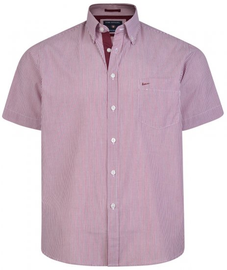 Kam Jeans 6164 Short Sleeve Shirt Burgundy - Ризи - мъжки ризи големи размери