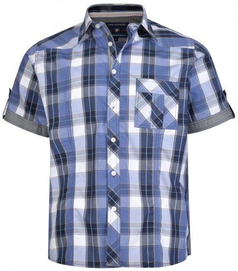 Kam Jeans 6165 Short Sleeve Shirt Navy - Ризи - мъжки ризи големи размери