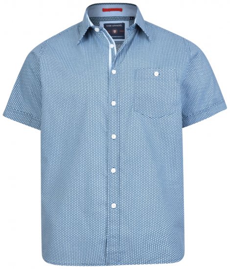 Kam Jeans 6167 Short Sleeve Shirt Teal - Ризи - мъжки ризи големи размери