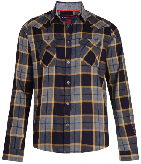 Kam Jeans 6172 Long Sleeve Shirt Grey - Ризи - мъжки ризи големи размери