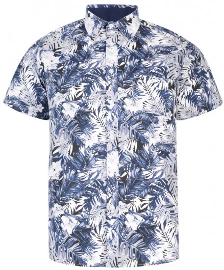 Kam Jeans 6179 Short Sleeve Shirt Navy - Ризи - мъжки ризи големи размери