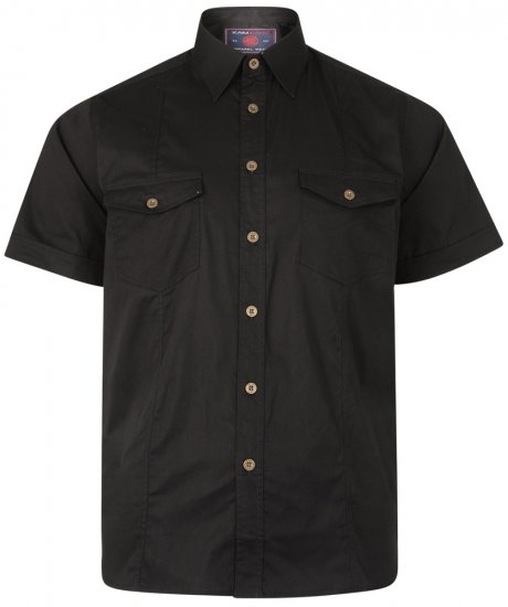Kam Jeans 6180 Short Sleeve Shirt Black - DUPLICATE - Ризи - мъжки ризи големи размери