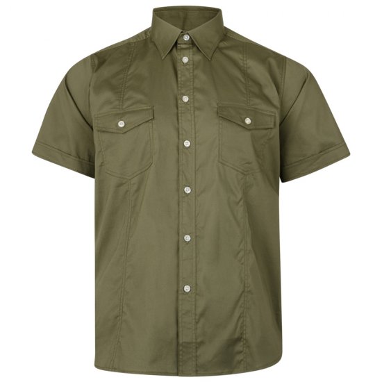 Kam Jeans 6180 Retro Stretch Shirt Khaki DUPLICATE - Ризи - мъжки ризи големи размери