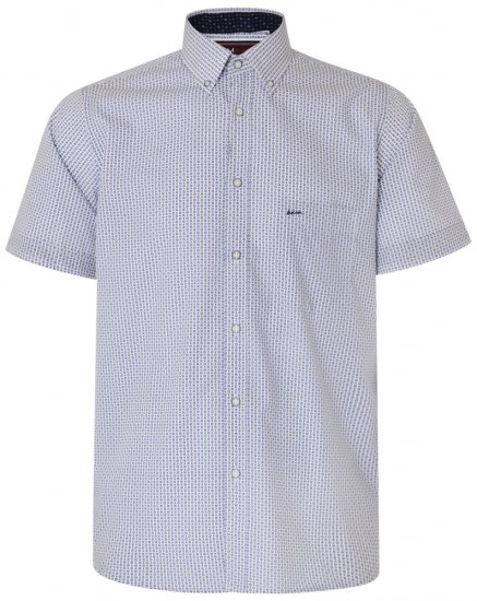 Kam Jeans 6186 Short Sleeve Shirt Blue - Ризи - мъжки ризи големи размери