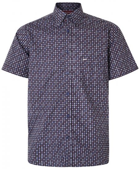 Kam Jeans 6188 Short Sleeve Shirt Navy - Ризи - мъжки ризи големи размери