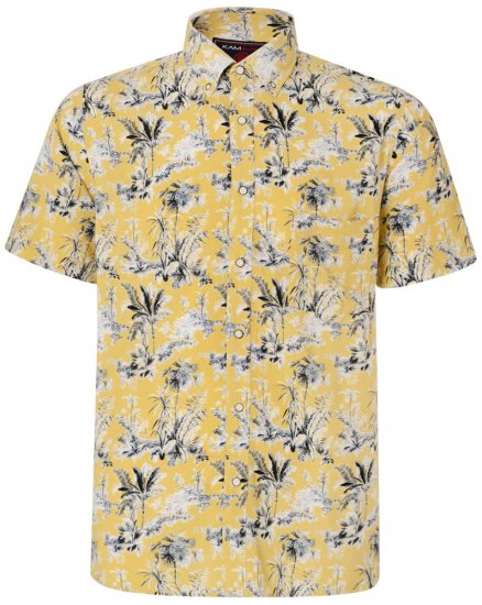 Kam Jeans 6191 Short Sleeve Shirt Sand - Ризи - мъжки ризи големи размери