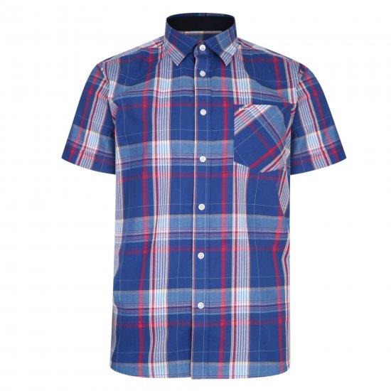 Kam Jeans 6202 Casual Check Shirt Blue - Ризи - мъжки ризи големи размери