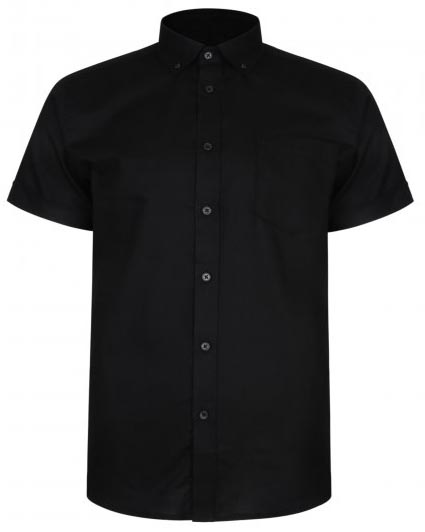 Kam Jeans 6204 Self Pattern Weave Shirt Black - Ризи - мъжки ризи големи размери