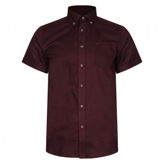Kam Jeans 6204 Self Pattern Weave Shirt Burgundy - Ризи - мъжки ризи големи размери