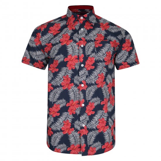 Kam Jeans 6207 Floral Print Shirt Navy - Ризи - мъжки ризи големи размери