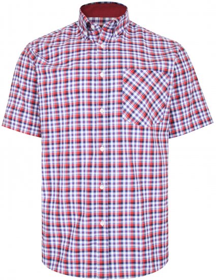 Kam Jeans 6214 Check Shirt Red - Ризи - мъжки ризи големи размери