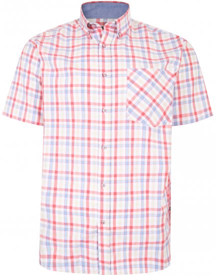 Kam Jeans 6215 Summer Check Shirt Pink - Ризи - мъжки ризи големи размери