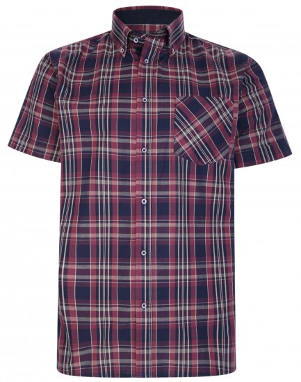 Kam Jeans 6221 Casual Short Sleeve Shirt Plum - Ризи - мъжки ризи големи размери