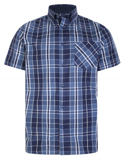 Kam Jeans 6221 Casual Short Sleeve Shirt Indigo - Ризи - мъжки ризи големи размери