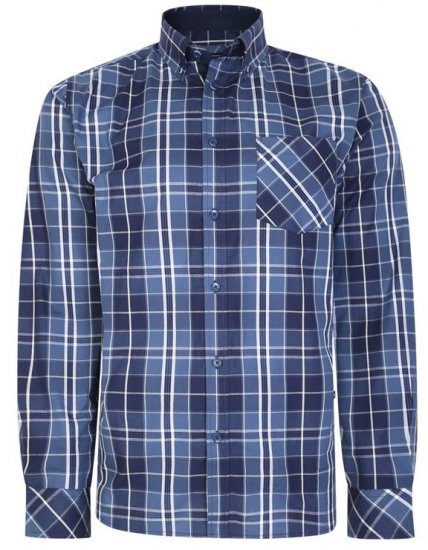 Kam Jeans 6221 Casual Checked Shirt Indigo - Ризи - мъжки ризи големи размери