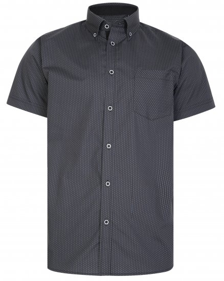 Kam Jeans 6226 Casual Short Sleeve Shirt Charcoal - Ризи - мъжки ризи големи размери