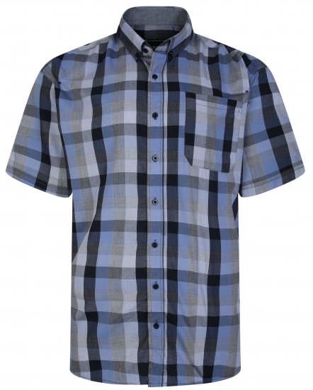 Kam Jeans 6242 Casual Checked Shirt Blue - Ризи - мъжки ризи големи размери